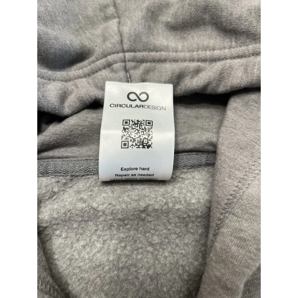 The North Face Throwback Hoodie Men XL Gray Graphic Circular Design Sweatshirt